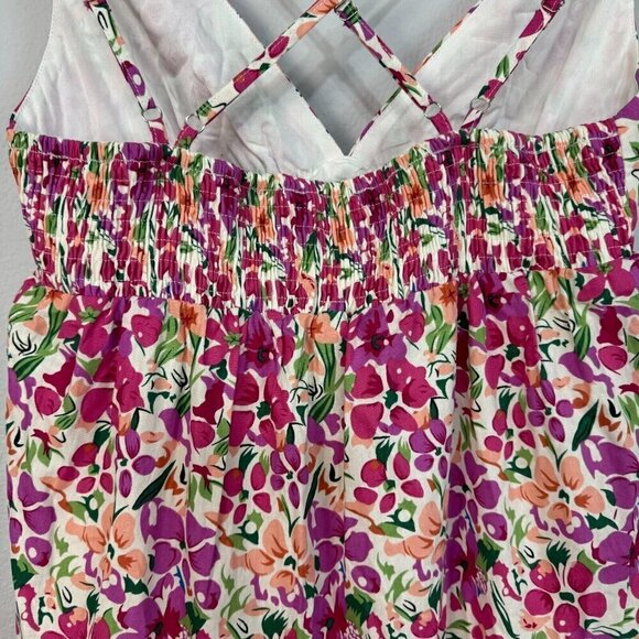 Storia Women's Maxi Dress Sleeveless Floral Print Lined Cross Back Multicolor XS - Picture 8 of 16